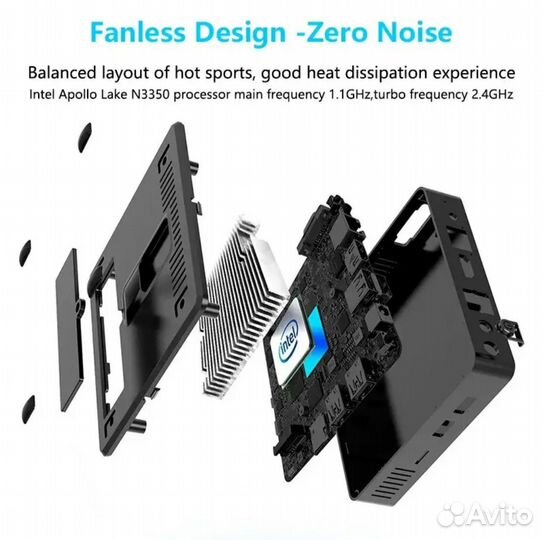 Мини пк szbox S33.Модель: N3350 Windows 10