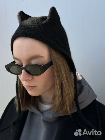 Шапка с ушками рожками