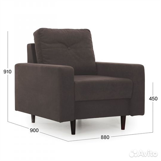 Кресло для отдыха Beneli лоретт, Коричневое, велюр