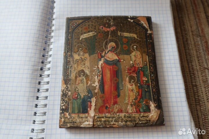Старинная икона Богородица Всех Скорбящих Радость