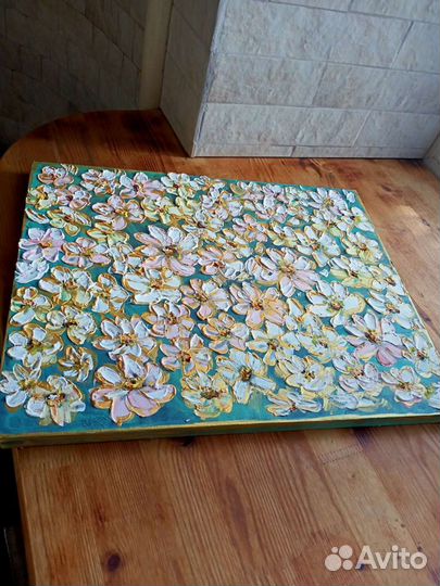 Картина текстурная,цветы