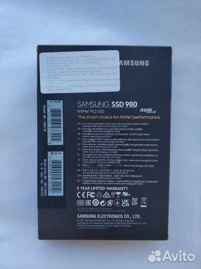 SSD Samsung 980 на 1Tb NVMe M.2