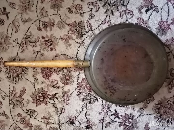 Латунный таз для варенья с ручкой