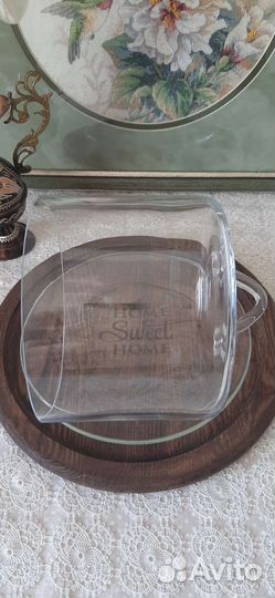 Стеклянный клош с блюдом /Италия