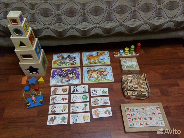 Деревянные игрушки-развивашки пакетом