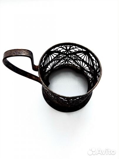 Подстаканник мельхиоровый. Скань, филигрань Винтаж