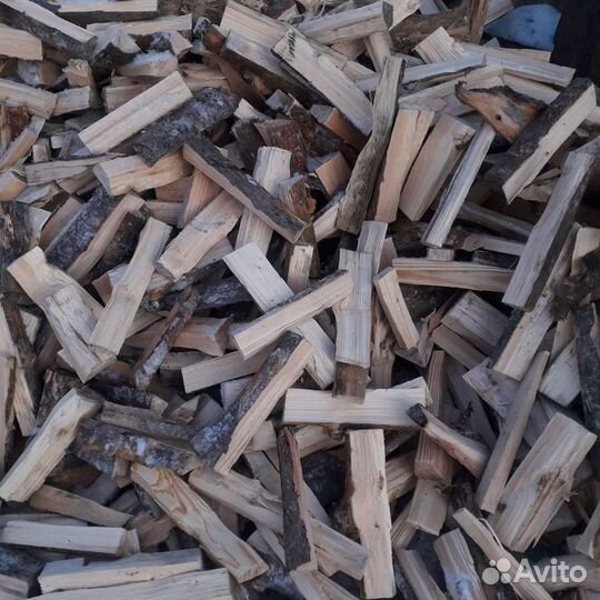 Дрова колотые сухие мешками и кубами