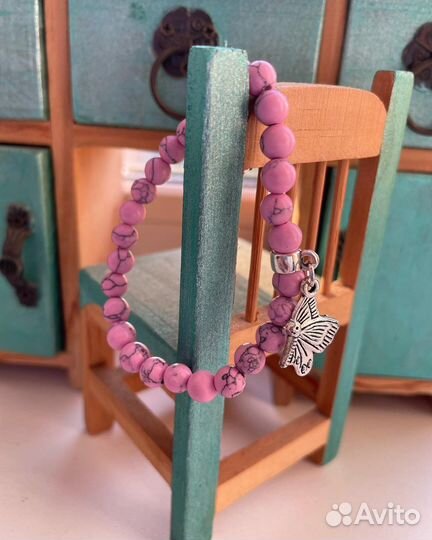 Детский браслет ручной работы «Бабочка»