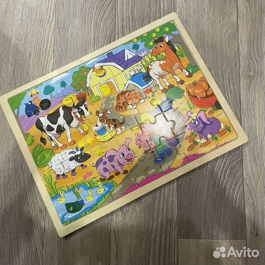 Пазлы детские деревянные с рамкой вкладышем