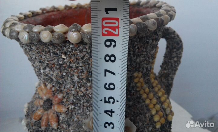 Ваза ракушки керамика высотой 20 см Ручная работа