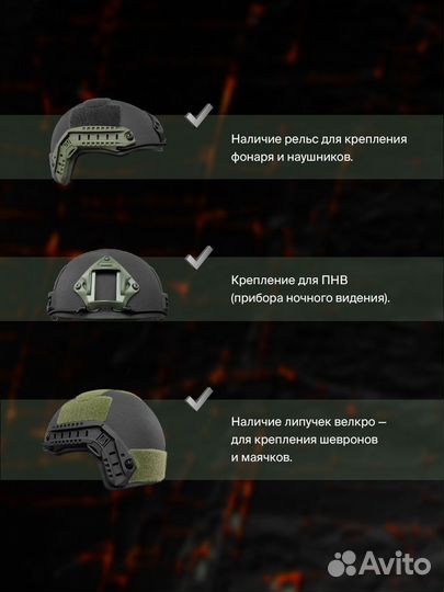 Баллистический шлем Fast арамид