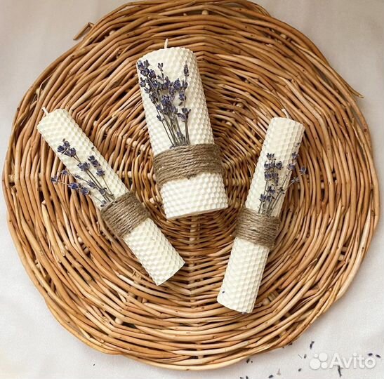 Свечи Семейный очаг с цветами лаванды