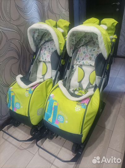 Санки коляска ника детям 7- 6 для двойни