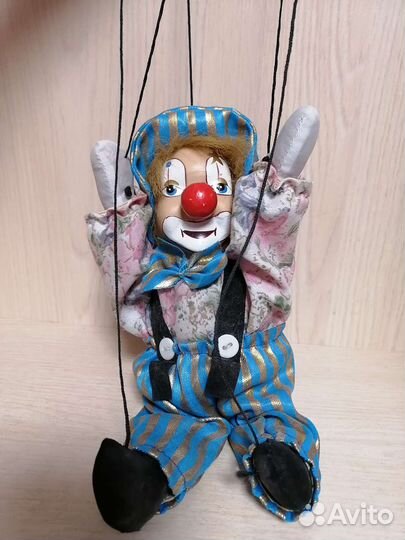 Керамическая кукла марионетка Клоун