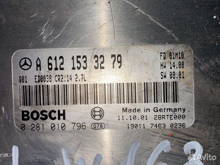 Эбу A6121533279 Mercedes ML W163 2.7cdi