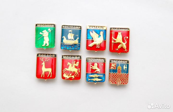 Значки Города России 8шт