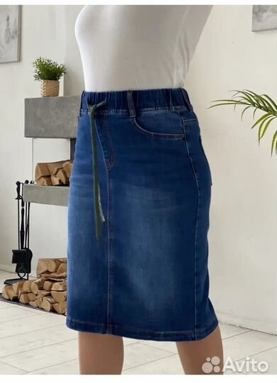 Джинсовая юбка 56 новая