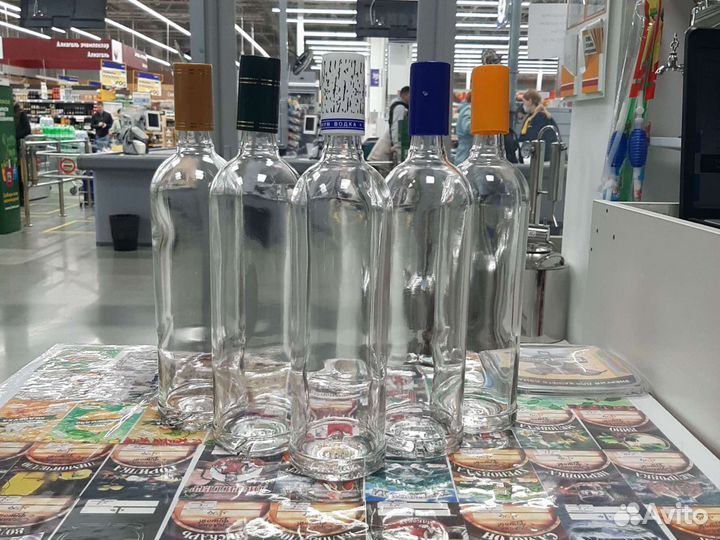 Бутылка 1л кпм с пробкой