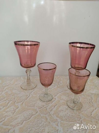 Рюмки СССР из марганцевого стекла