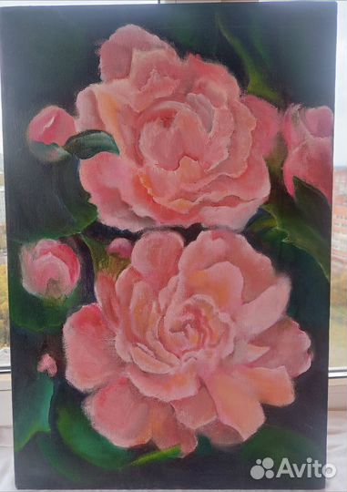 Картина маслом на холсте цветы