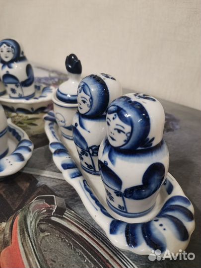 Набор для специй Гжель Матрешки