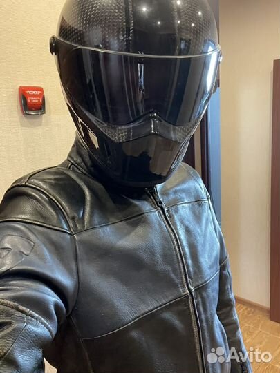 Мотокуртка кожаная мужская 52