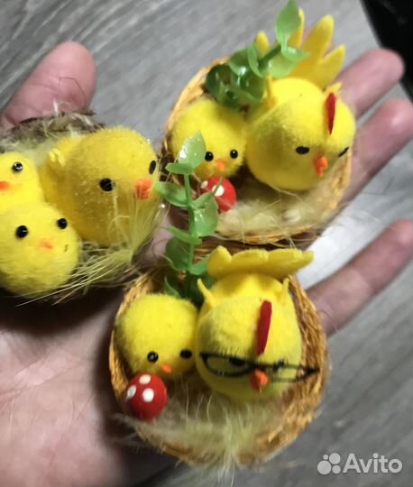 Мини цыплёнка цыплята в гнезде набор 3 Шт
