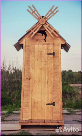 Дачный туалет деревянный с установкой PUZ