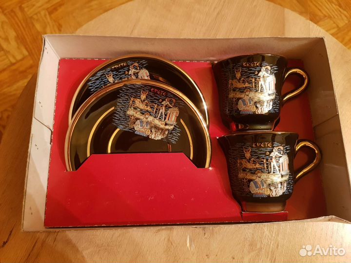 Кофейный набор Греция позолота 24К