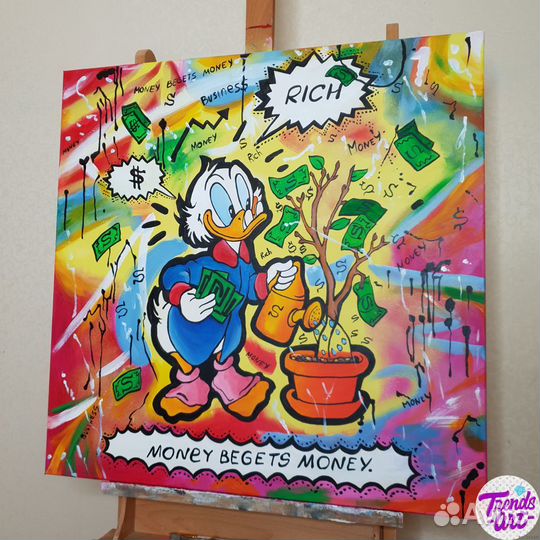 Картина Скрудж деньги Alec Monopoly копия арт холс