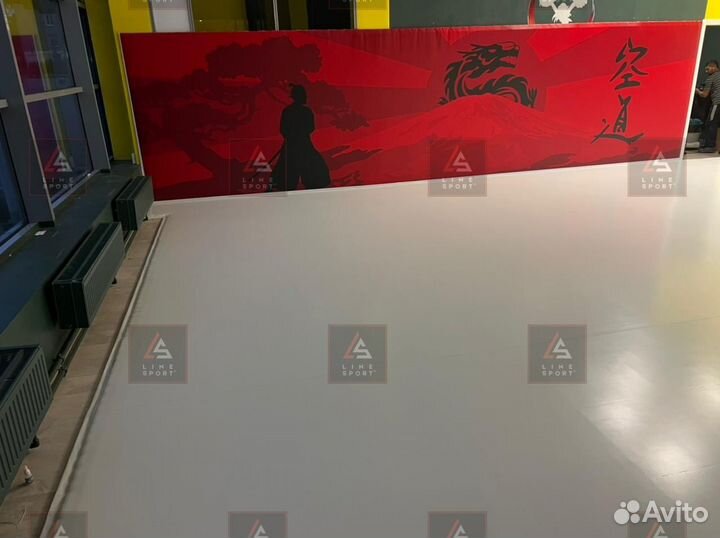 Борцовский ковер 6х6 одноцветный карманы