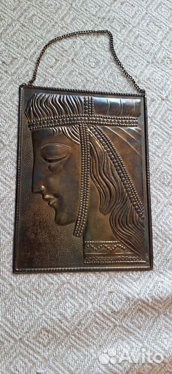 Чеканка девушка СССР