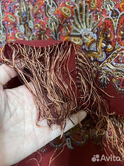 Павлопосадский палантин, шерсть, 70*200