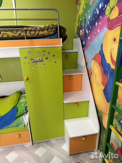 Двухъярусная кровать бу с матрасами