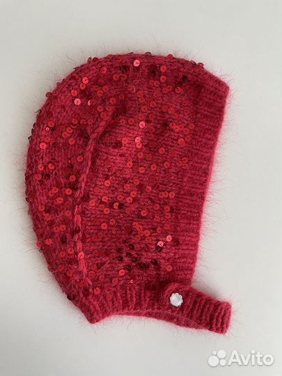 Чепчик вязаный с пайетками
