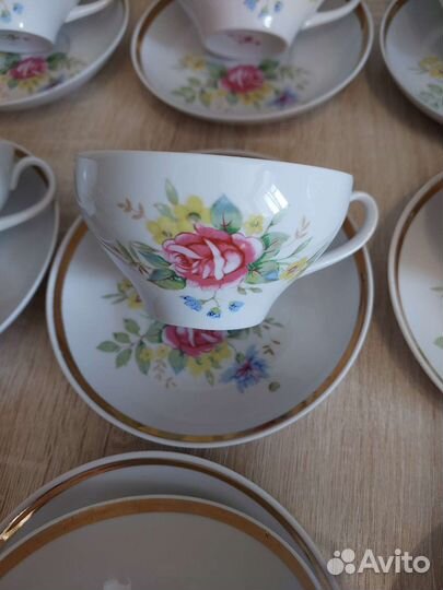 Чайно-кофейный сервиз Дулево Роза