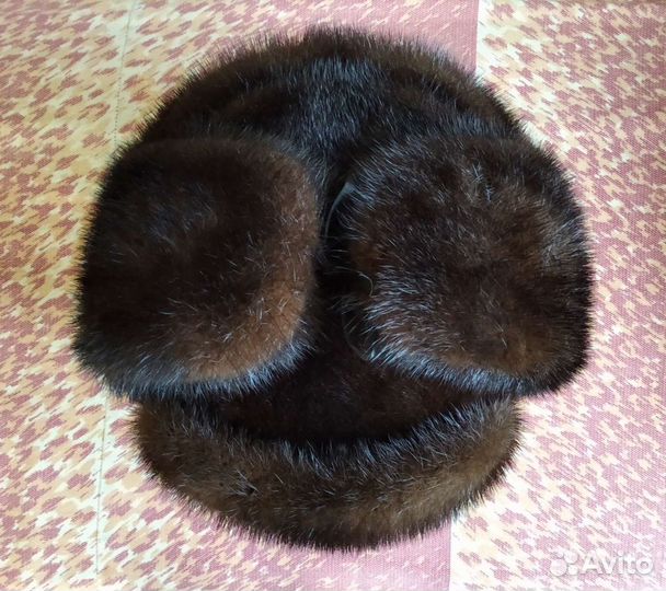 Мужская норковая шапка-ушанка