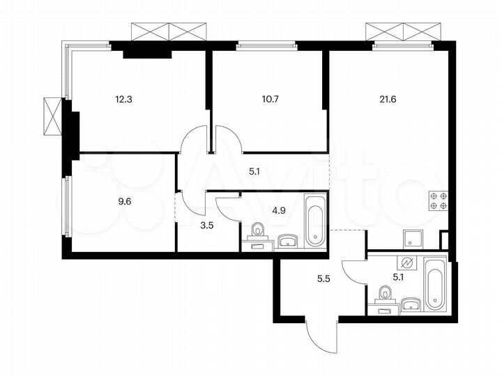 3-к. квартира, 78,3 м², 24/24 эт.