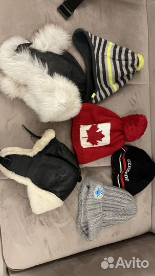 Шапка детская кожаная утепленная с отделкой мехом