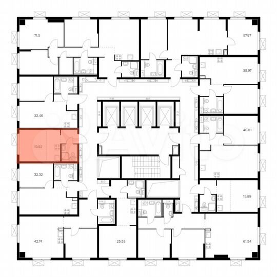 Квартира-студия, 19,9 м², 27/33 эт.