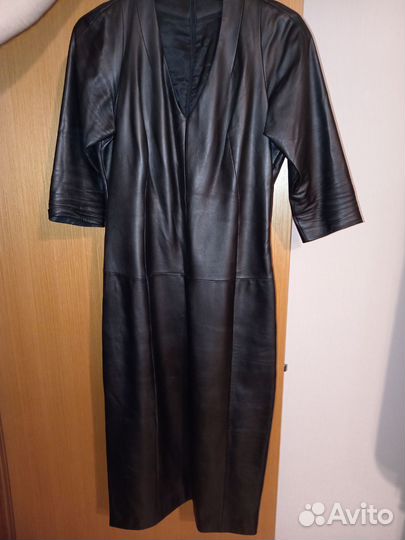 Кожаное платье натуральная кожа 46