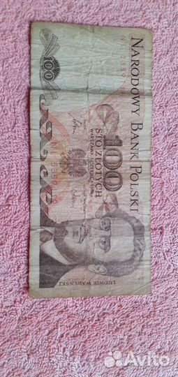 Сто злотых Польша 1986 г. купюра