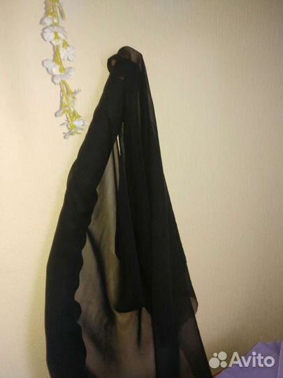 Шифон чёрный плательный Индонезия