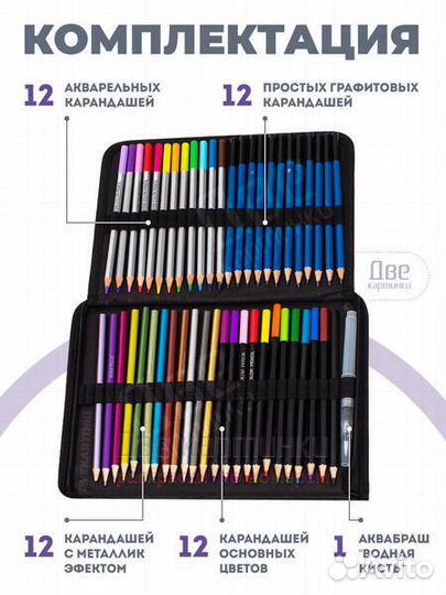Набор для скетчинга: карандаши, грифели (71 предме