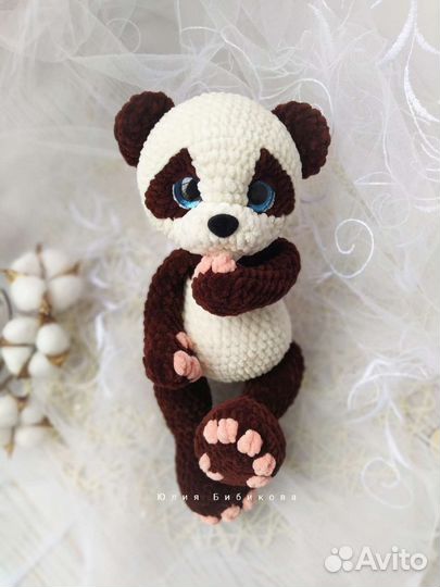 Панда вязаная медведь