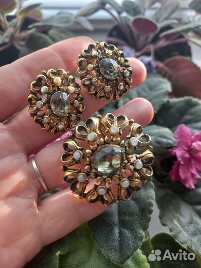 Брошь клипсы винтаж