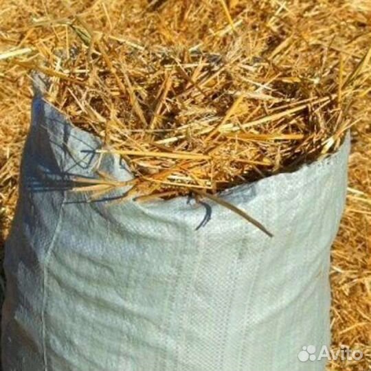 Солома пшеничная в мешках