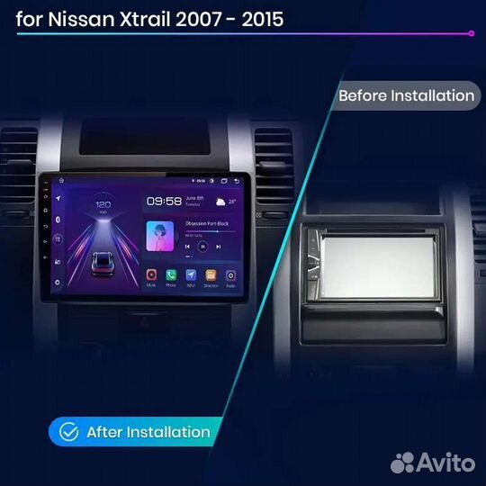 Магнитола 2 din android на Nissan X Trail