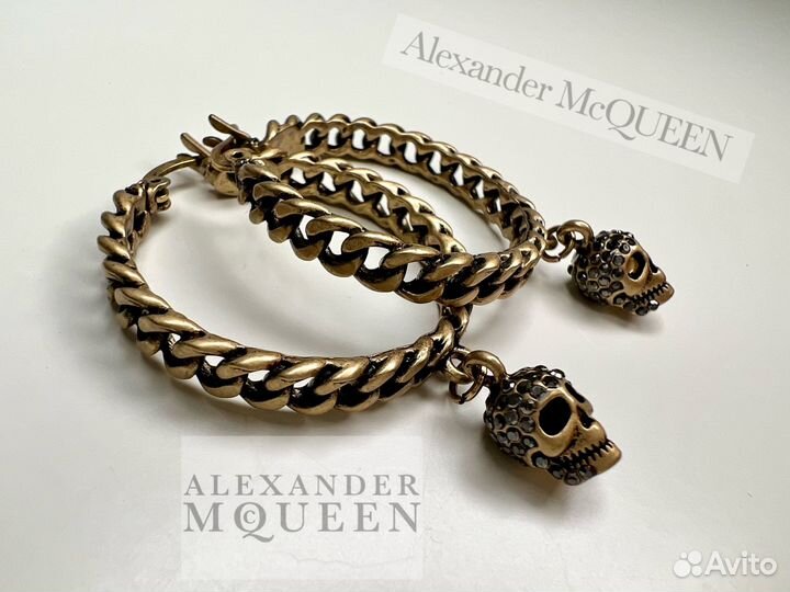 Сережки кольца Alexander McQueen с черепом