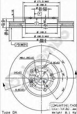 Диск торм. пер.вент.300x28 5 отв honda Accord